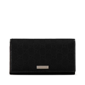 Gucci Continental Black Canvas Wallet 