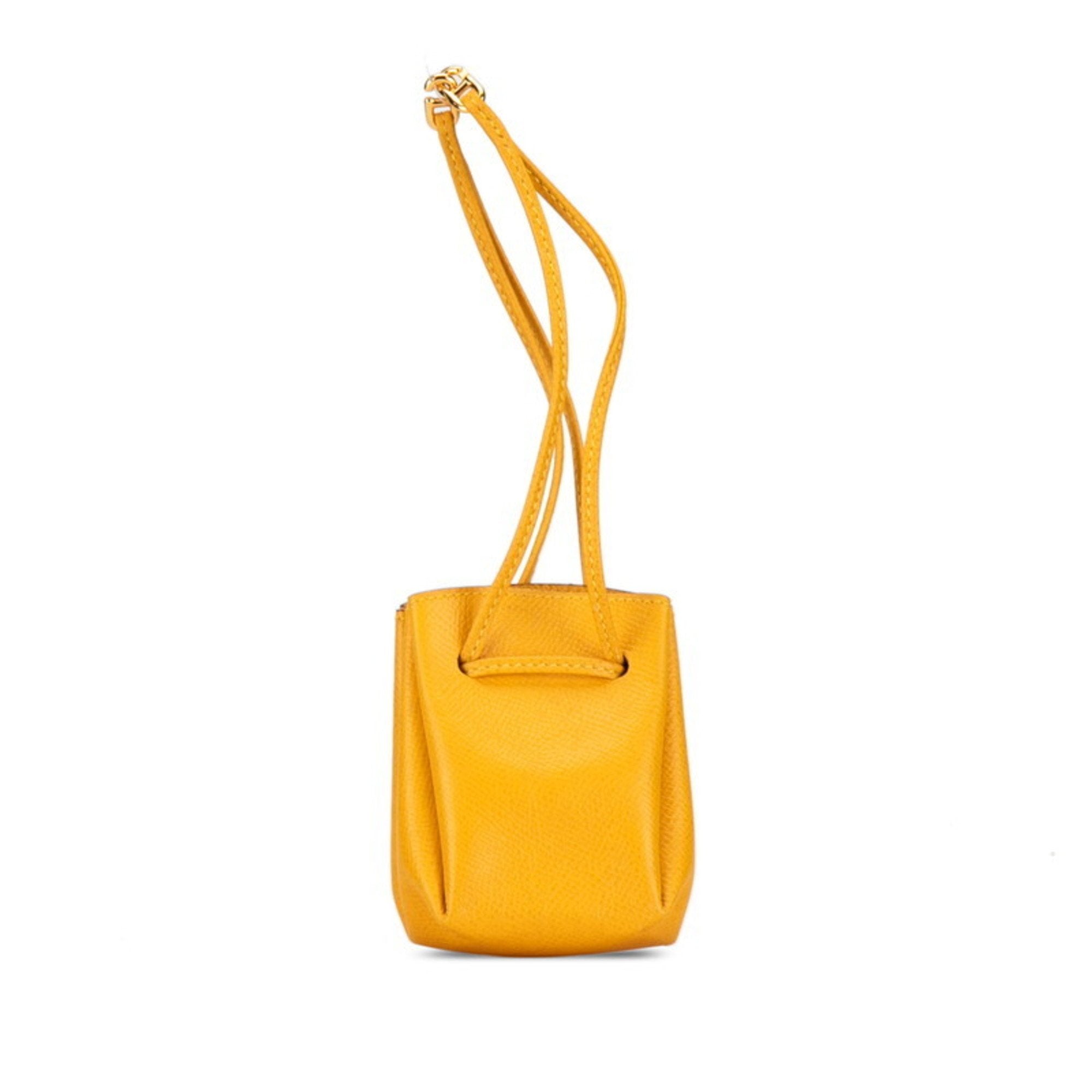 Hermès Vespa Yellow Leather Clutch Bag