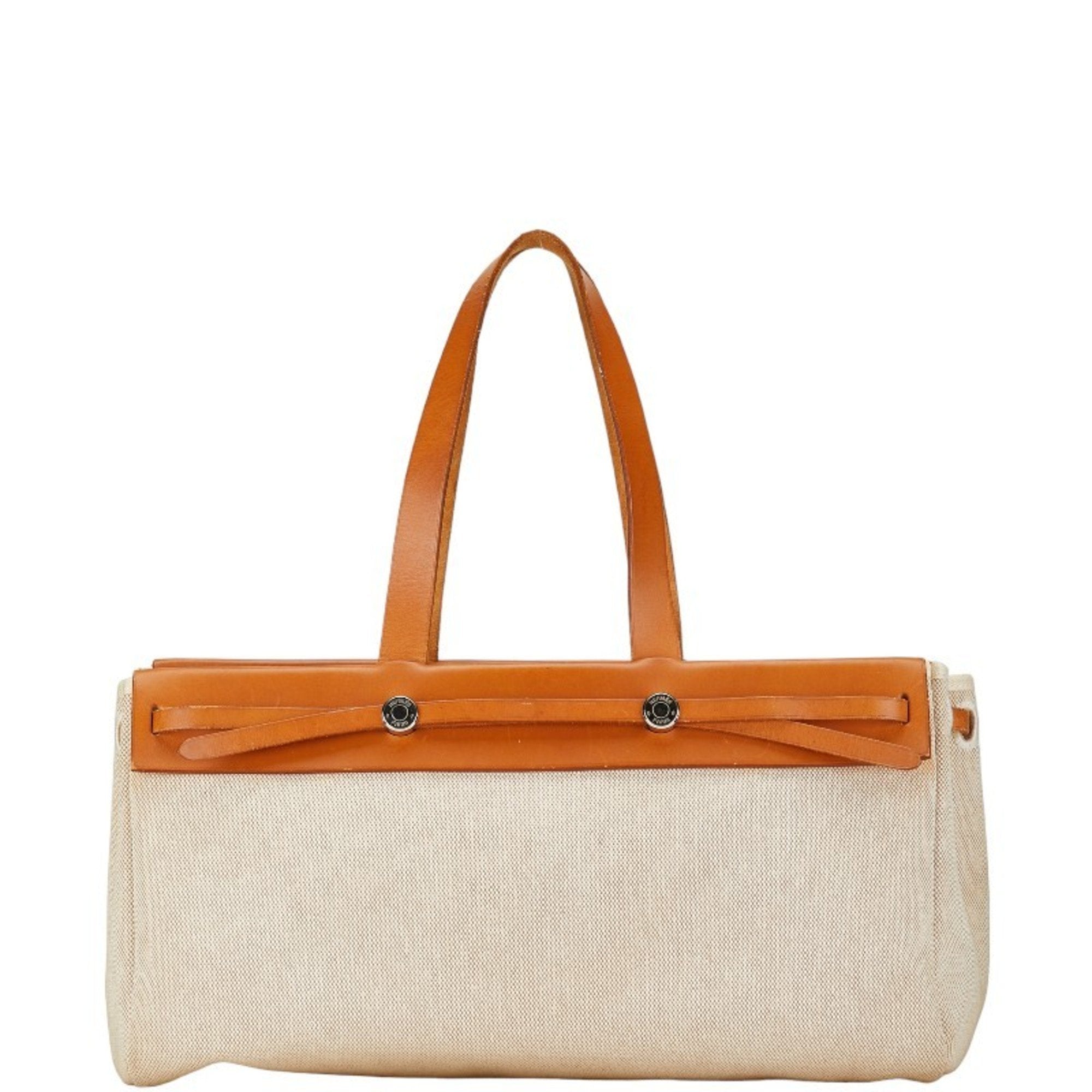 Hermès Herbag Beige Canvas Handbag 