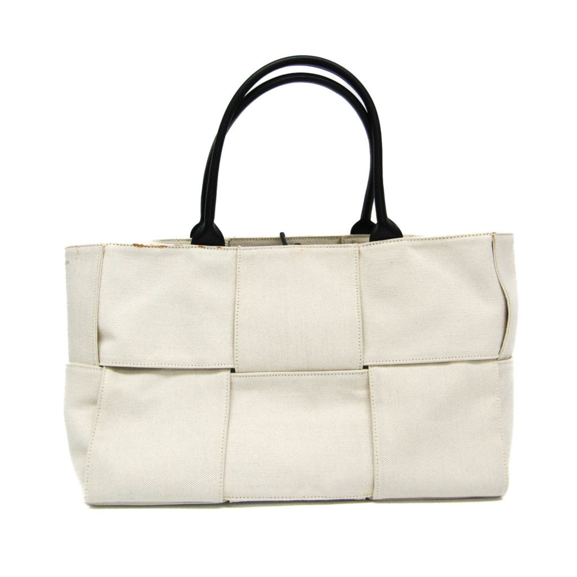 Bottega Veneta Arco White Canvas Tote Bag