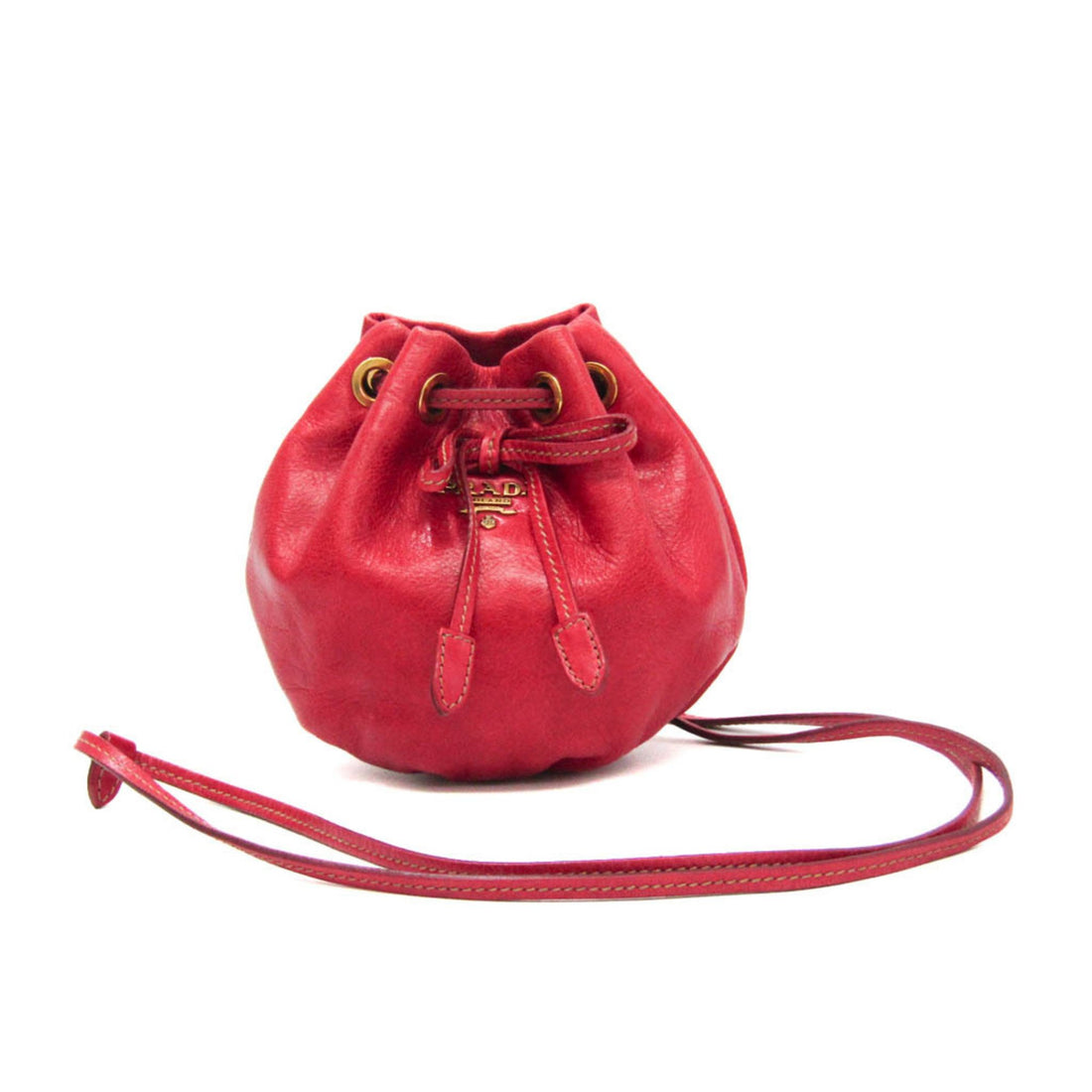 Prada Saffiano Red Leather Clutch Bag