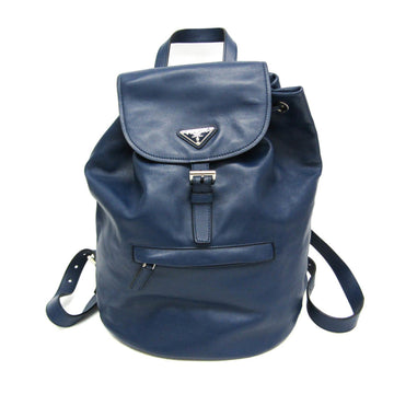 Prada Saffiano Blue Leather Backpack Bag