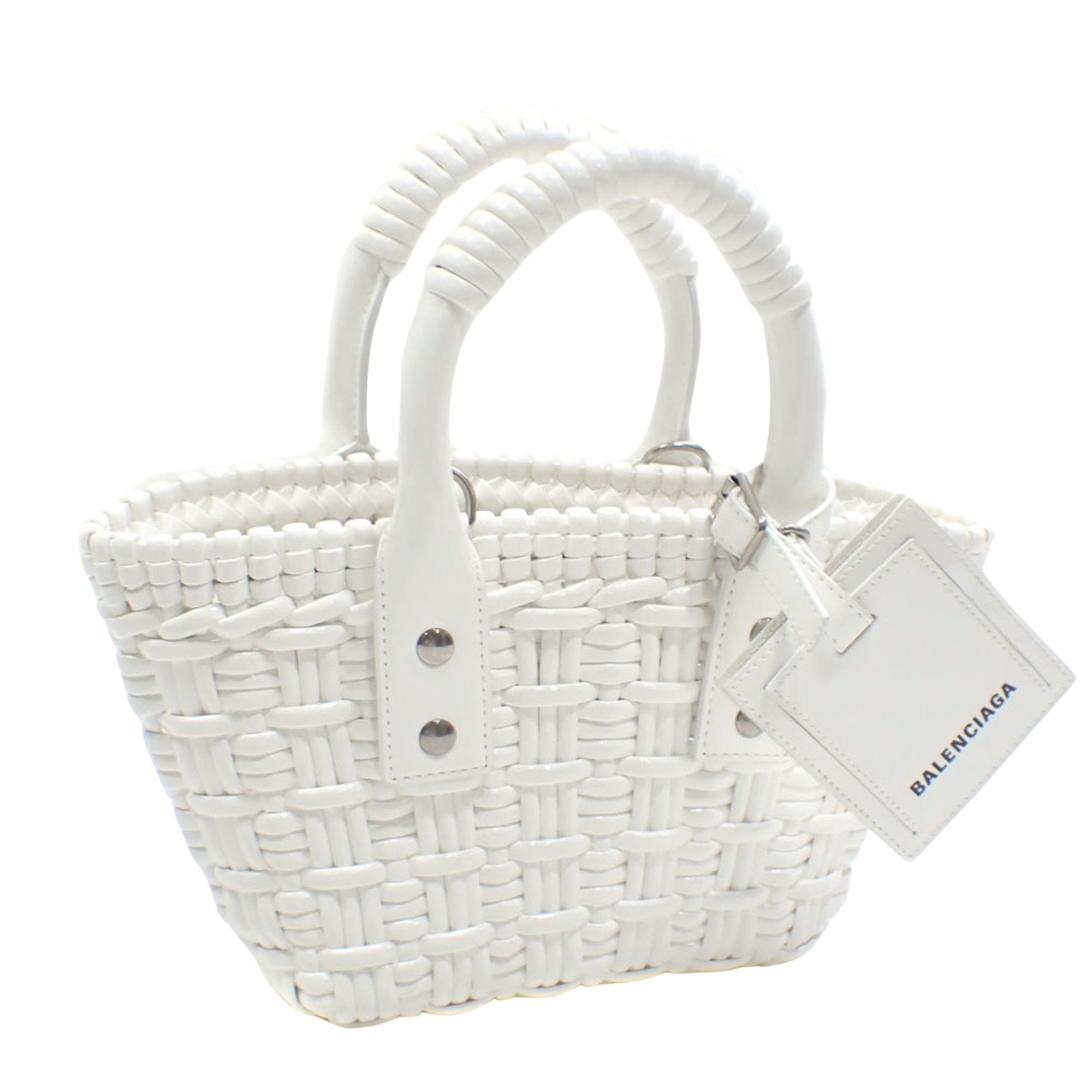 Balenciaga Bistrot Panier White Polyester Handbag 