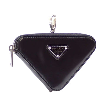 Prada Triangle Logo Black Leather Wallet 