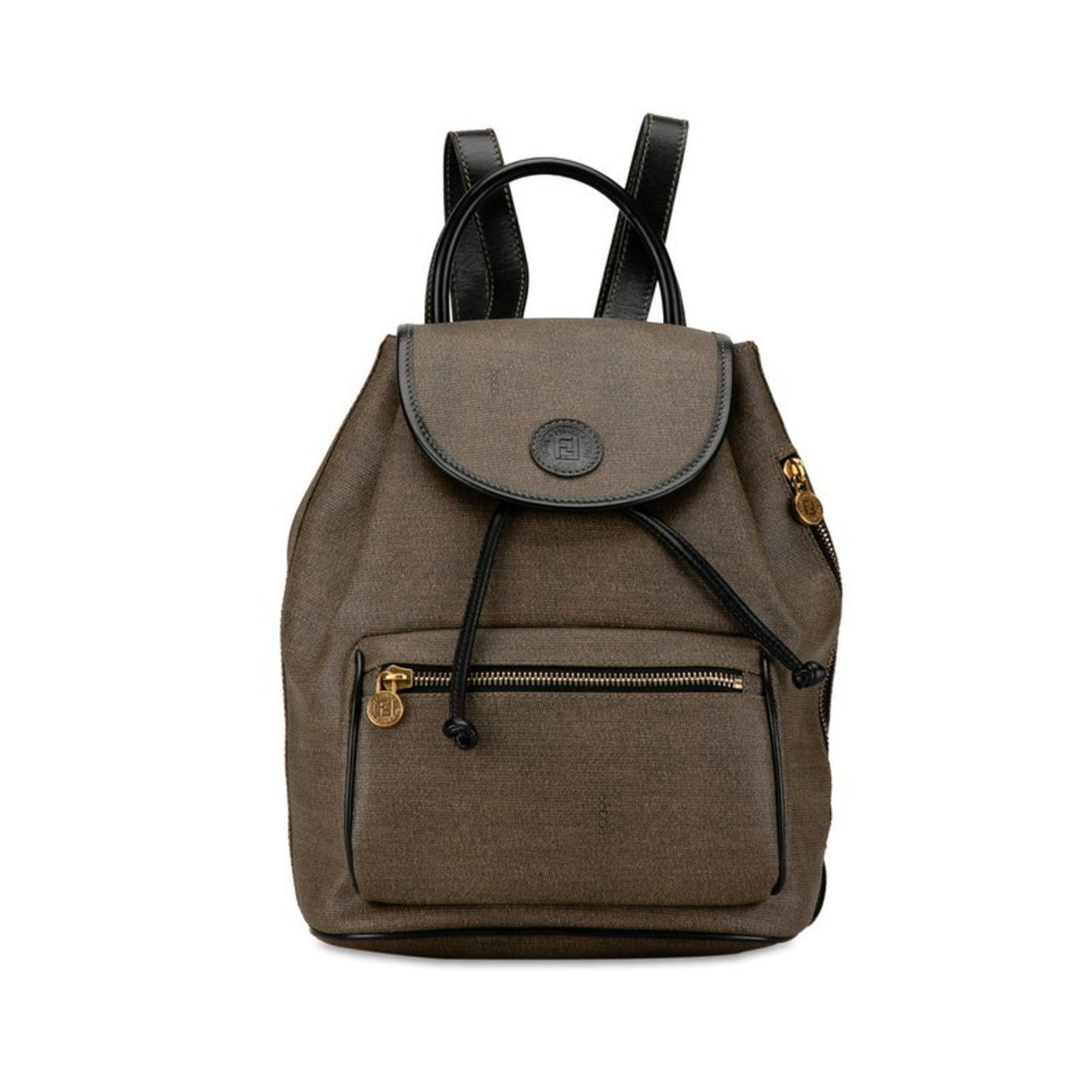 Fendi Zucchino Grey Canvas Backpack Bag