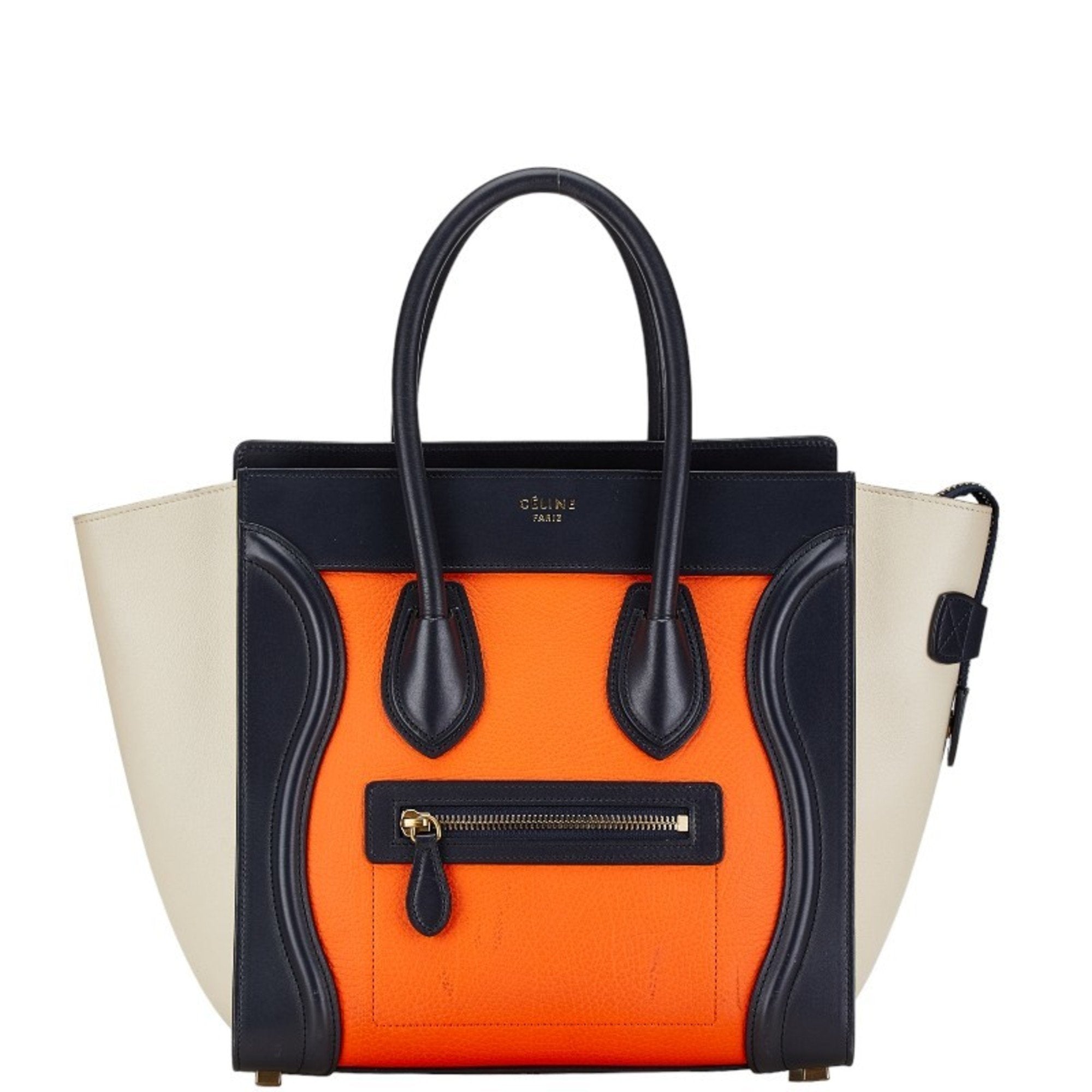 Céline Luggage Orange Leather Handbag 