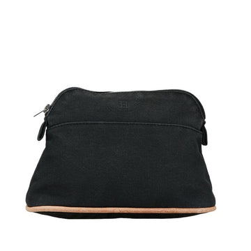 Hermès Bolide Black Canvas Clutch Bag