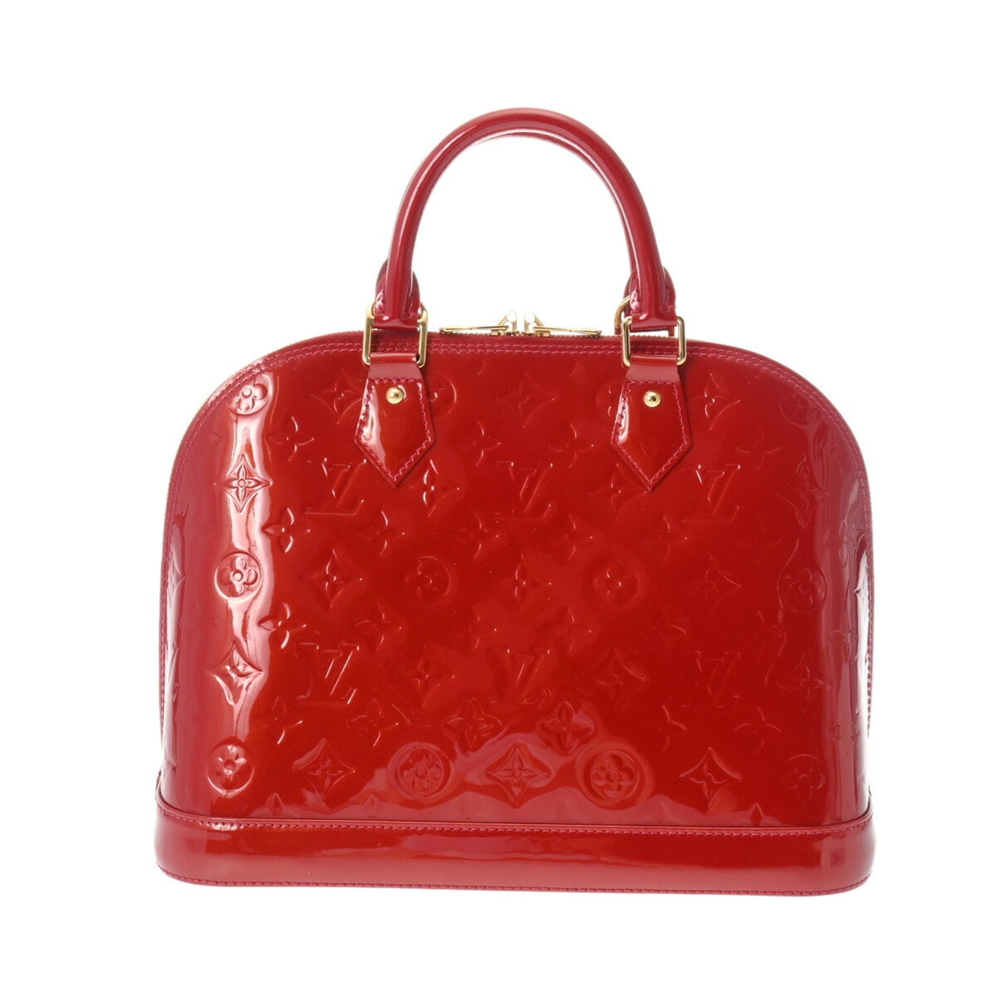 Louis Vuitton Alma Red Leather Handbag 