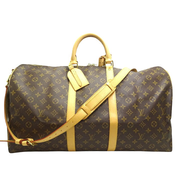 Louis Vuitton Keepall Bandoulière 55 Brown Canvas Travel Bag