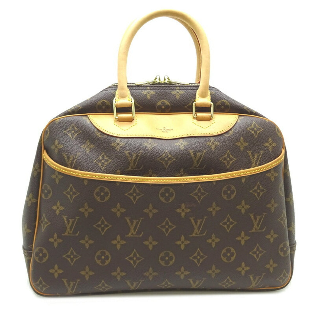 Louis Vuitton Deauville Brown Canvas Travel Bag