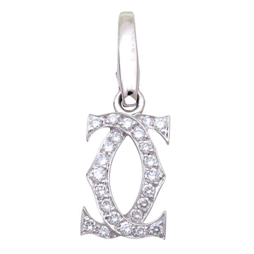 Cartier 2C C2 Silver White Gold Pendant 