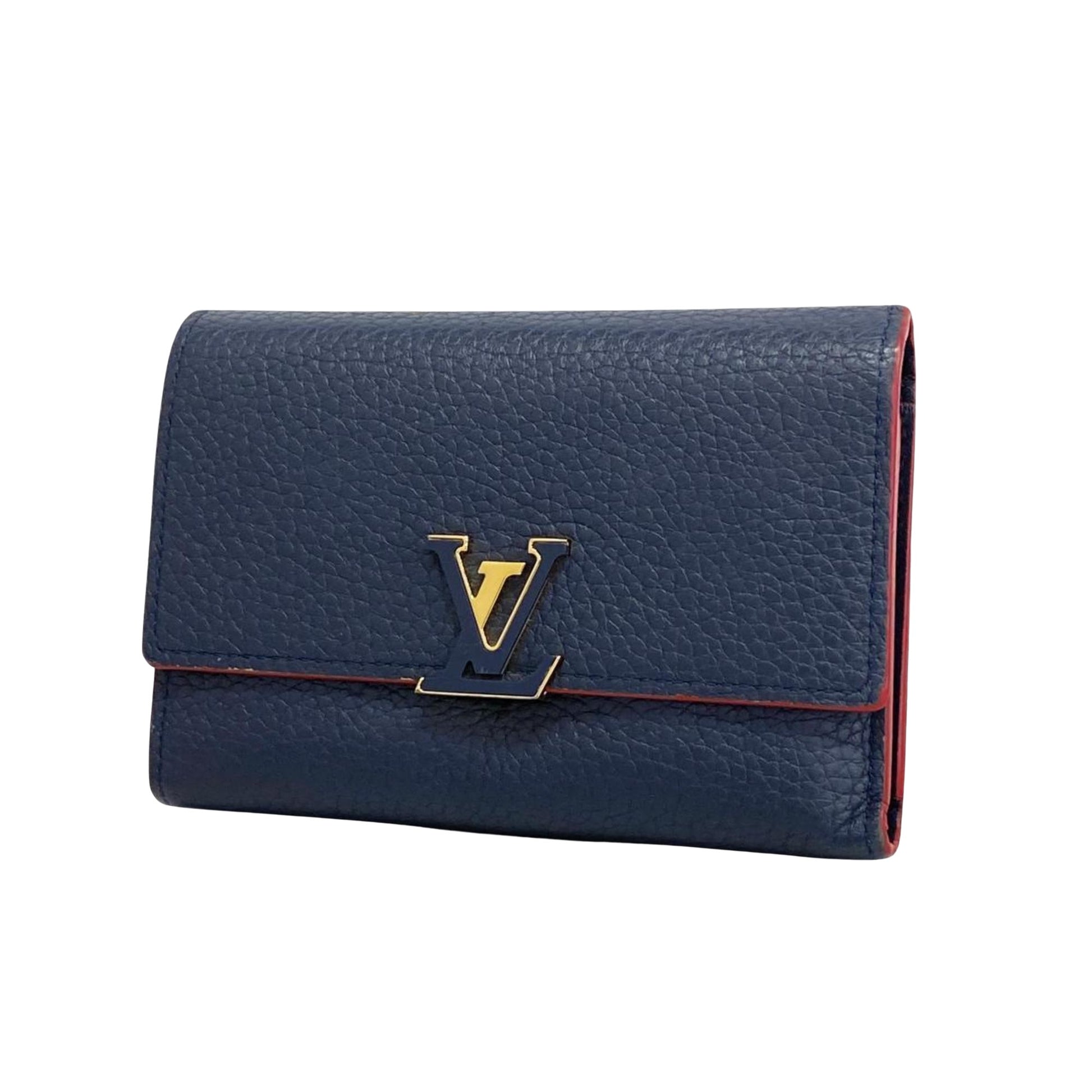 Louis Vuitton Capucines Navy Leather Wallet 