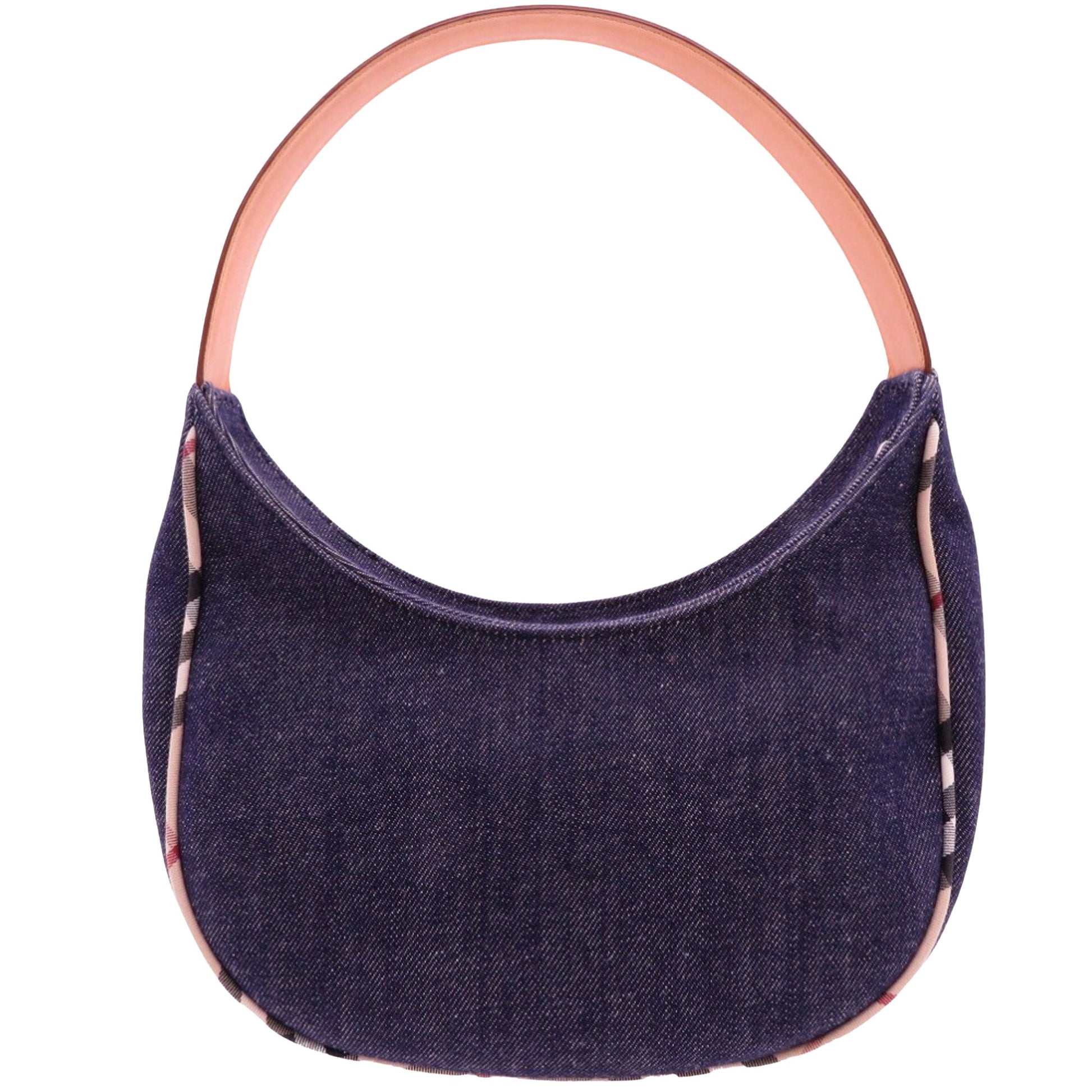 Burberry Nova Check Navy Denim - Jeans Shoulder Bag