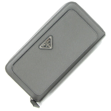 Prada Saffiano Grey Leather Wallet 