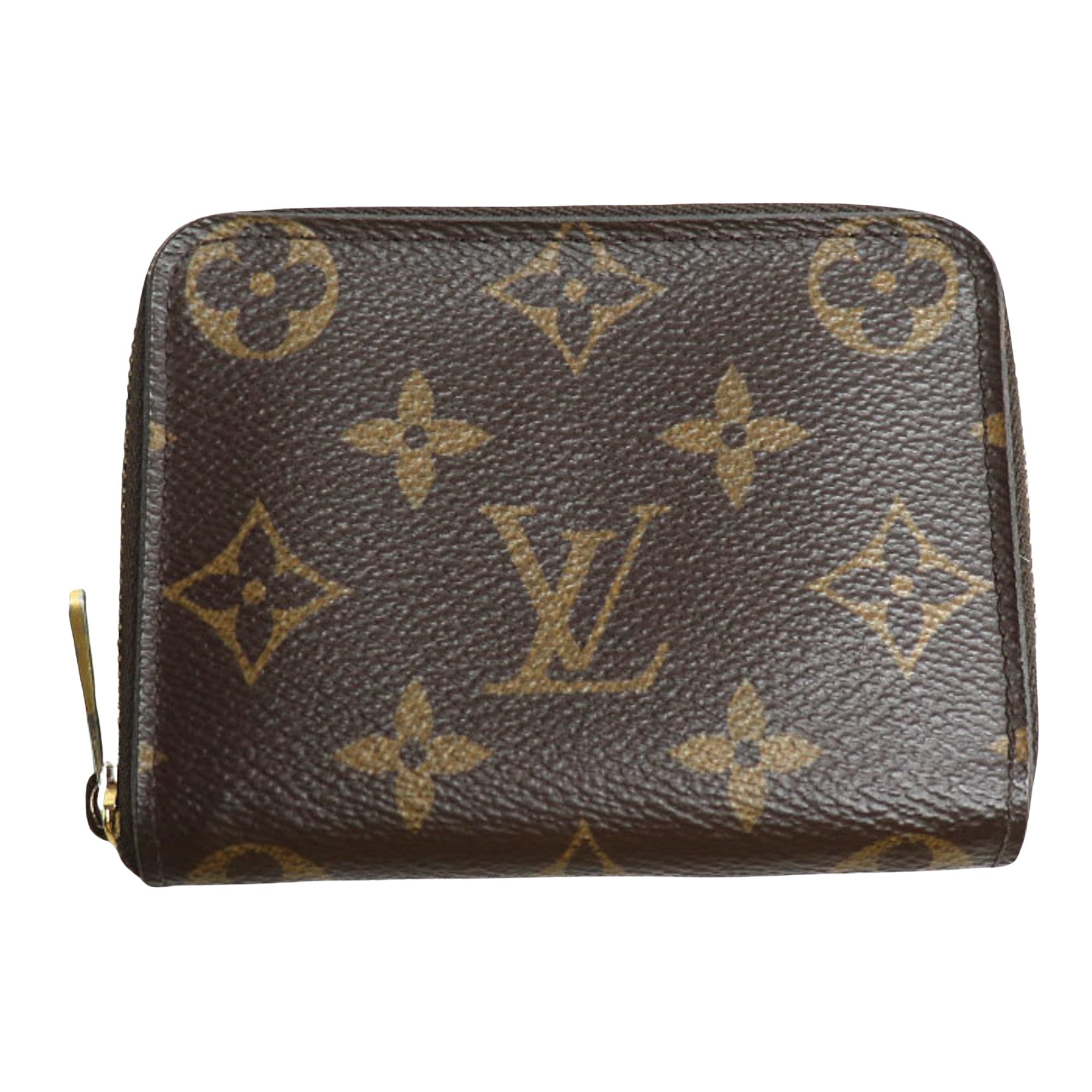 Louis Vuitton Zippy coin purse Brown Canvas Wallet 