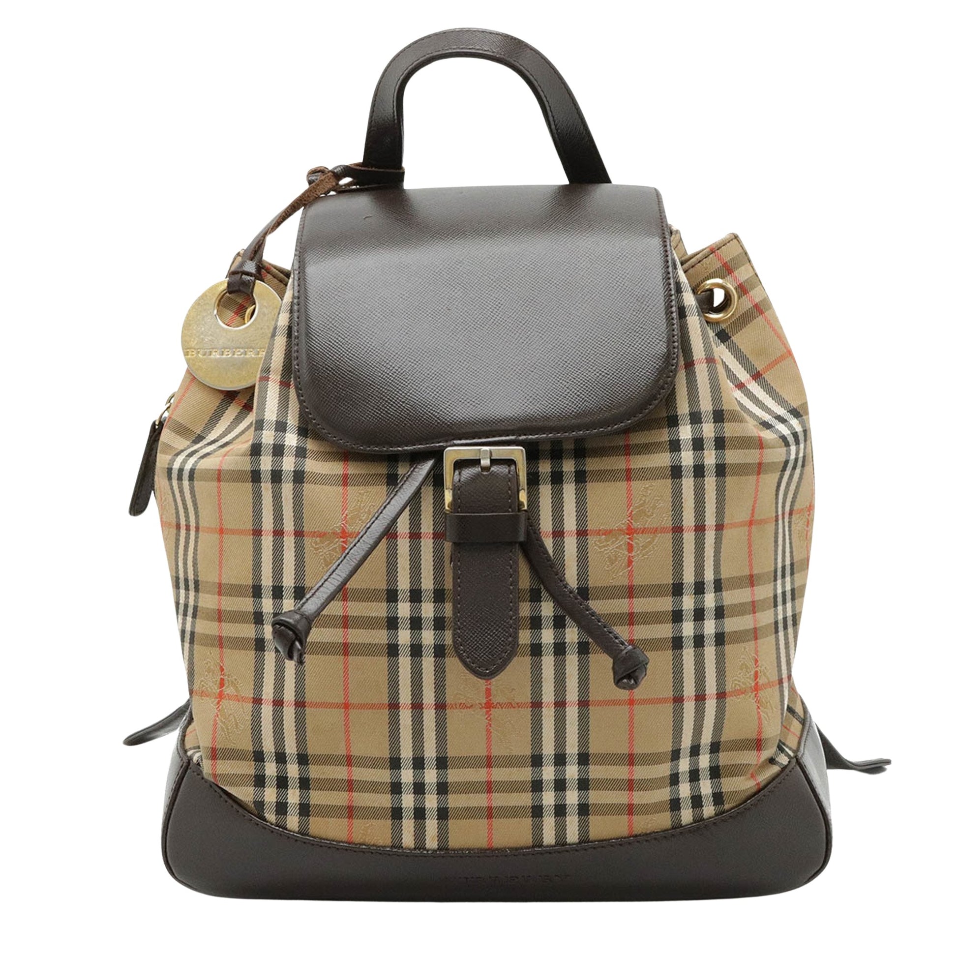 Burberry Nova Check Beige Canvas Backpack Bag