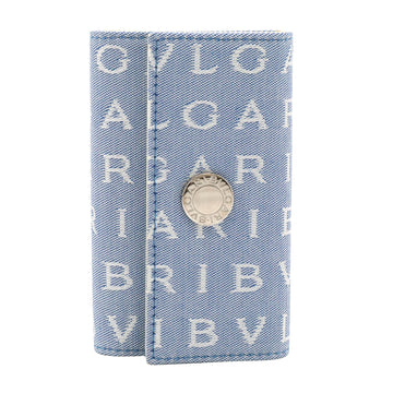 Bulgari Logo mania Blue Canvas Wallet 