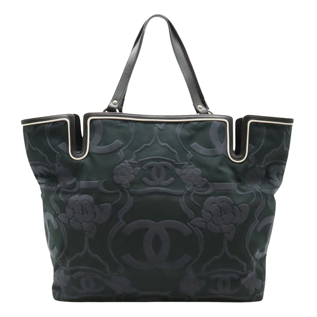 Chanel Camellia Green Synthetic Tote Bag