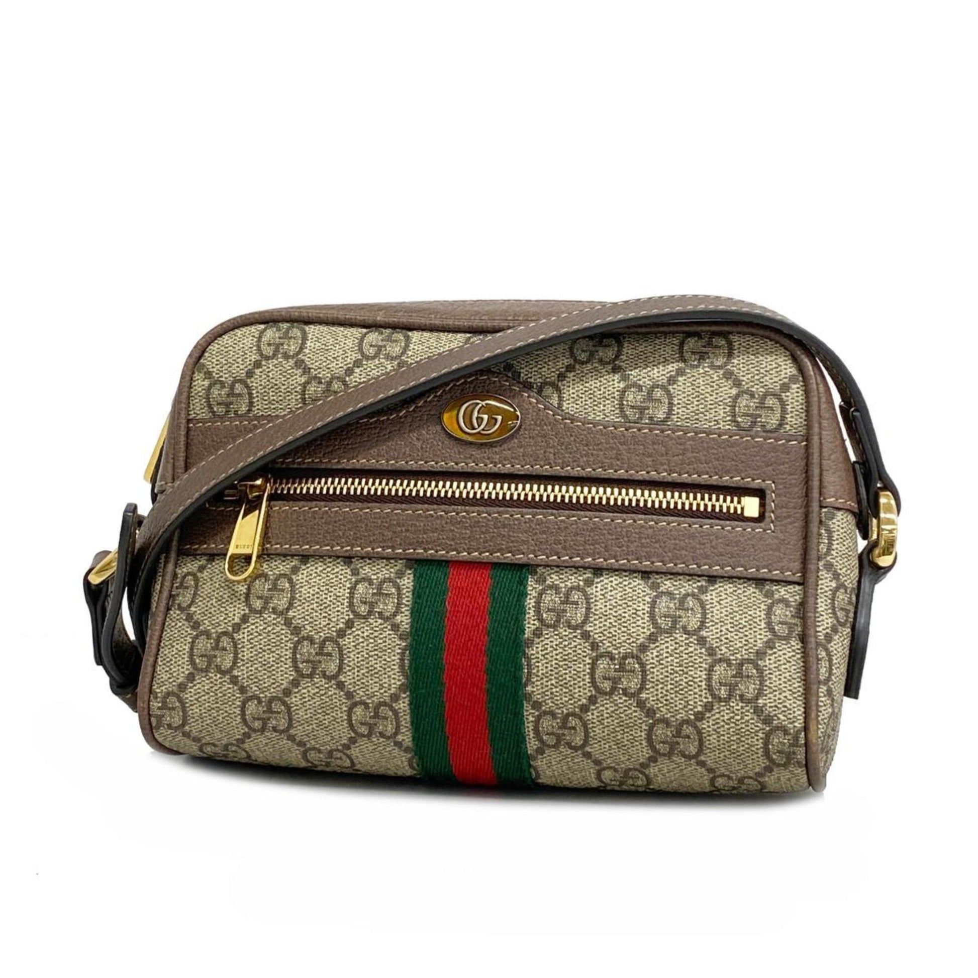 Gucci Ophidia Brown Canvas Shoulder Bag