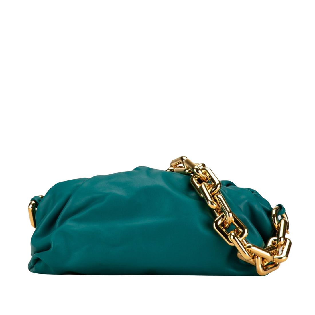 Bottega Veneta Pouch Turquoise Leather Clutch Bag