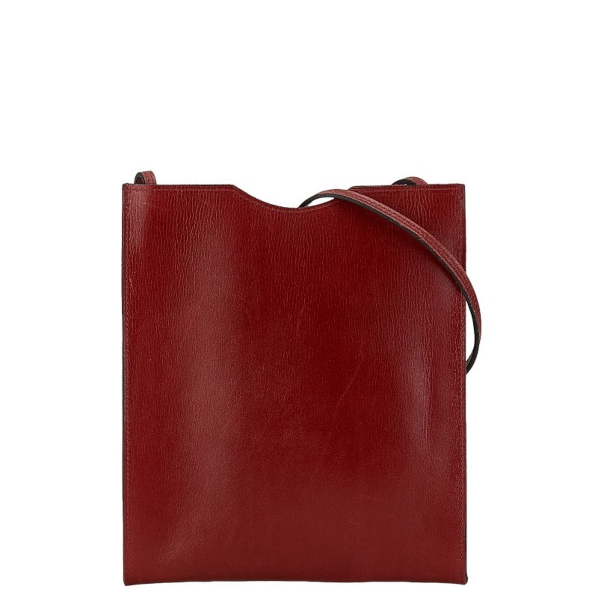 Hermès Onimetou Burgundy Leather Shoulder Bag