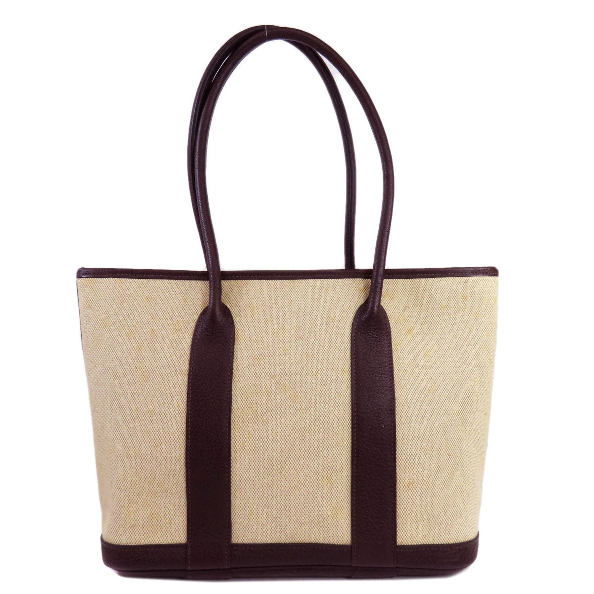 Hermès Garden Zip Beige Canvas Tote Bag