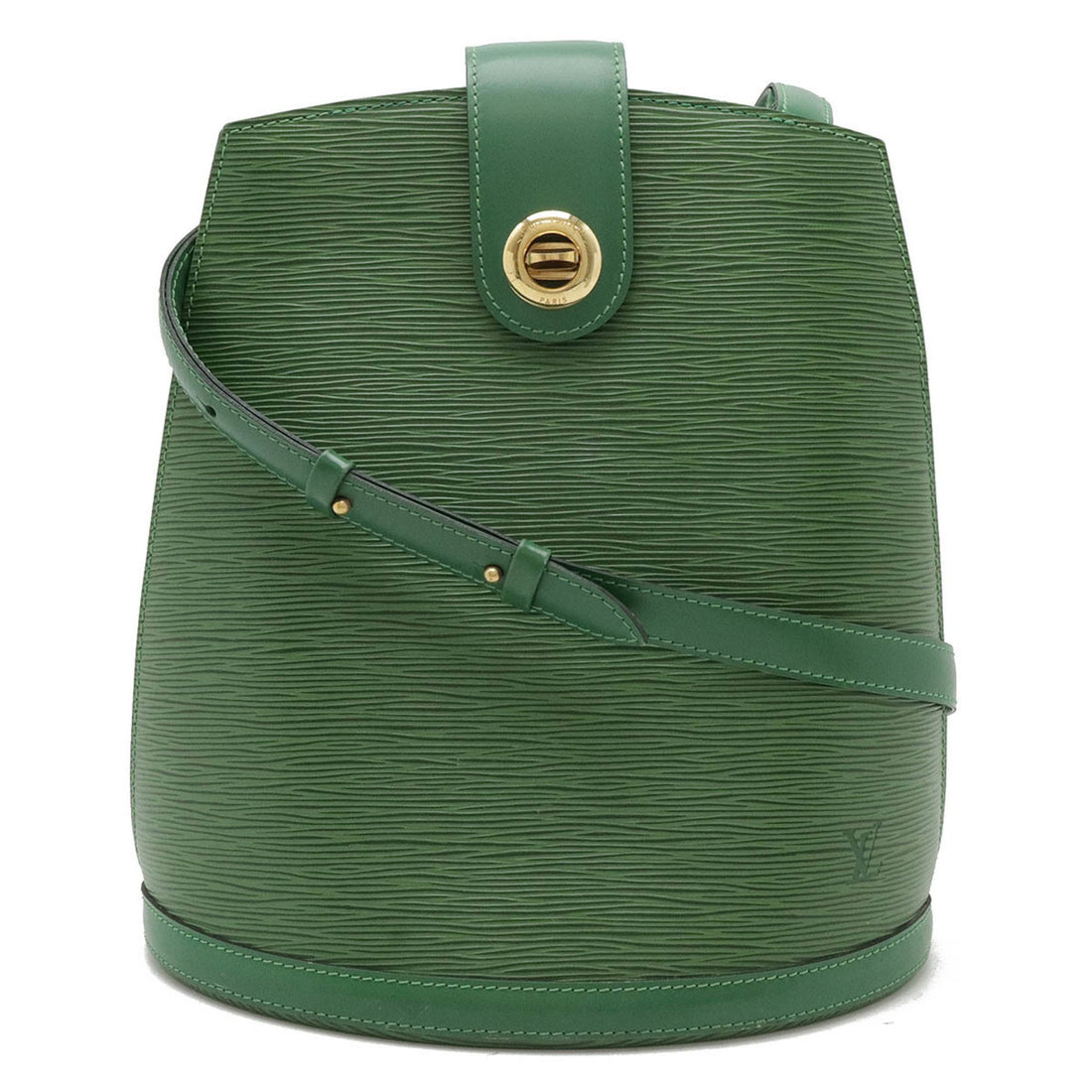 Louis Vuitton Cluny Green Leather Shoulder Bag