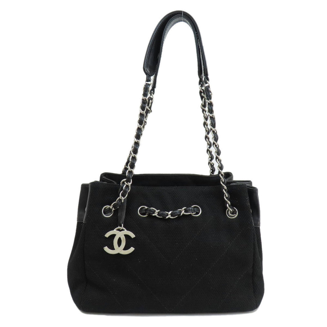 Chanel V-Stich Black Pony-Style Calfskin Shoulder Bag