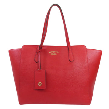 Gucci Swing Red Leather Tote Bag