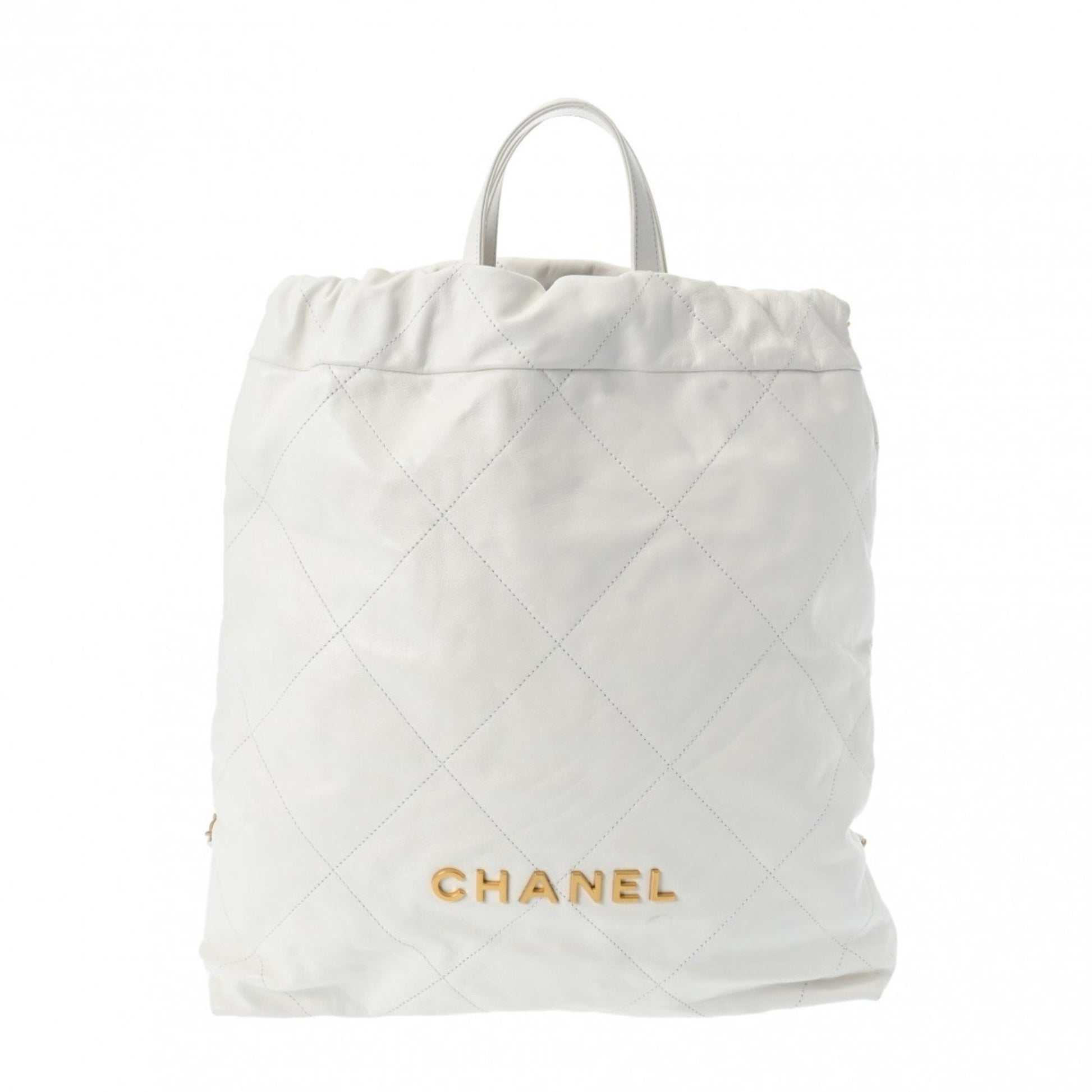 Chanel CHANEL 22 White Leather Backpack Bag