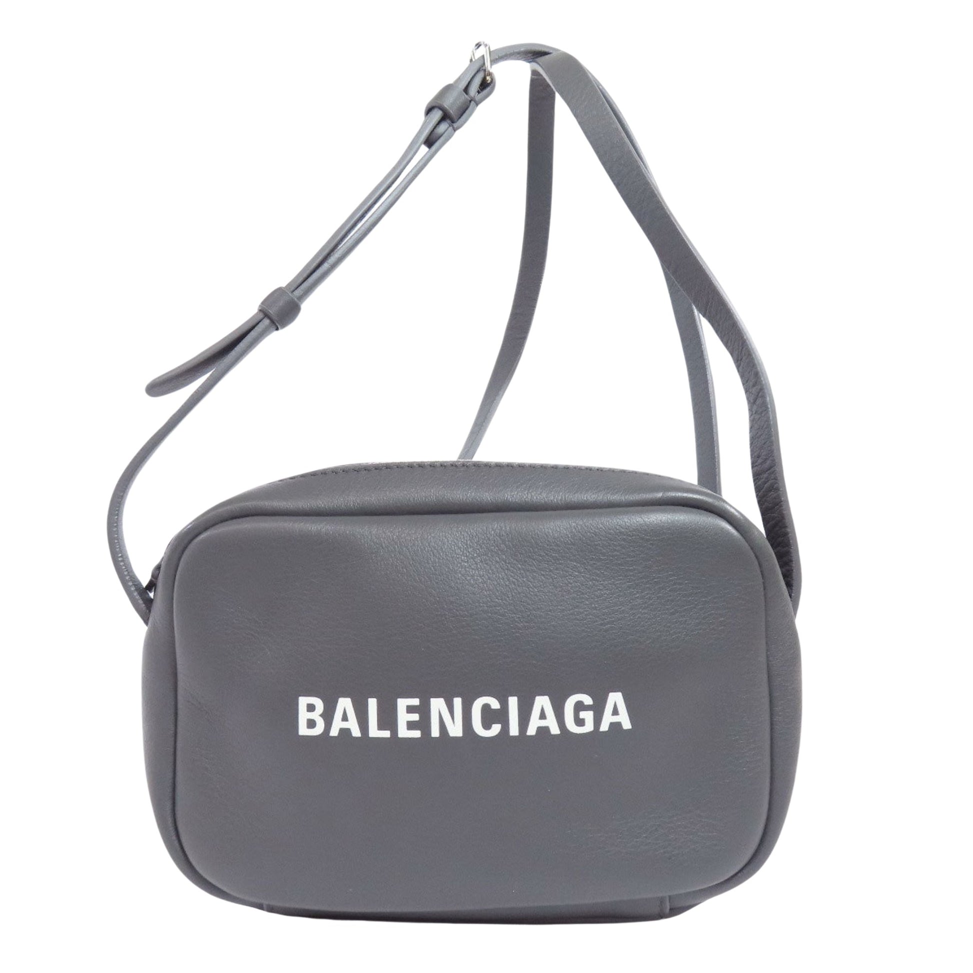 Balenciaga Camera Grey Leather Shoulder Bag