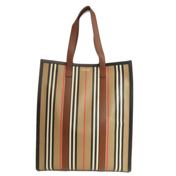 Burberry Stripe Beige Canvas Tote Bag