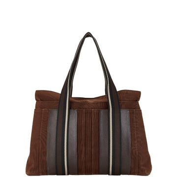 Hermès Troca Brown Canvas Tote Bag