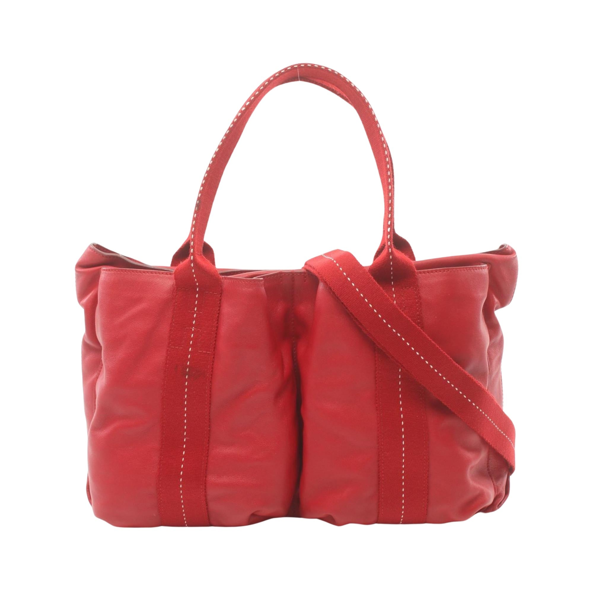 Hermès Caravane Red Leather Handbag 