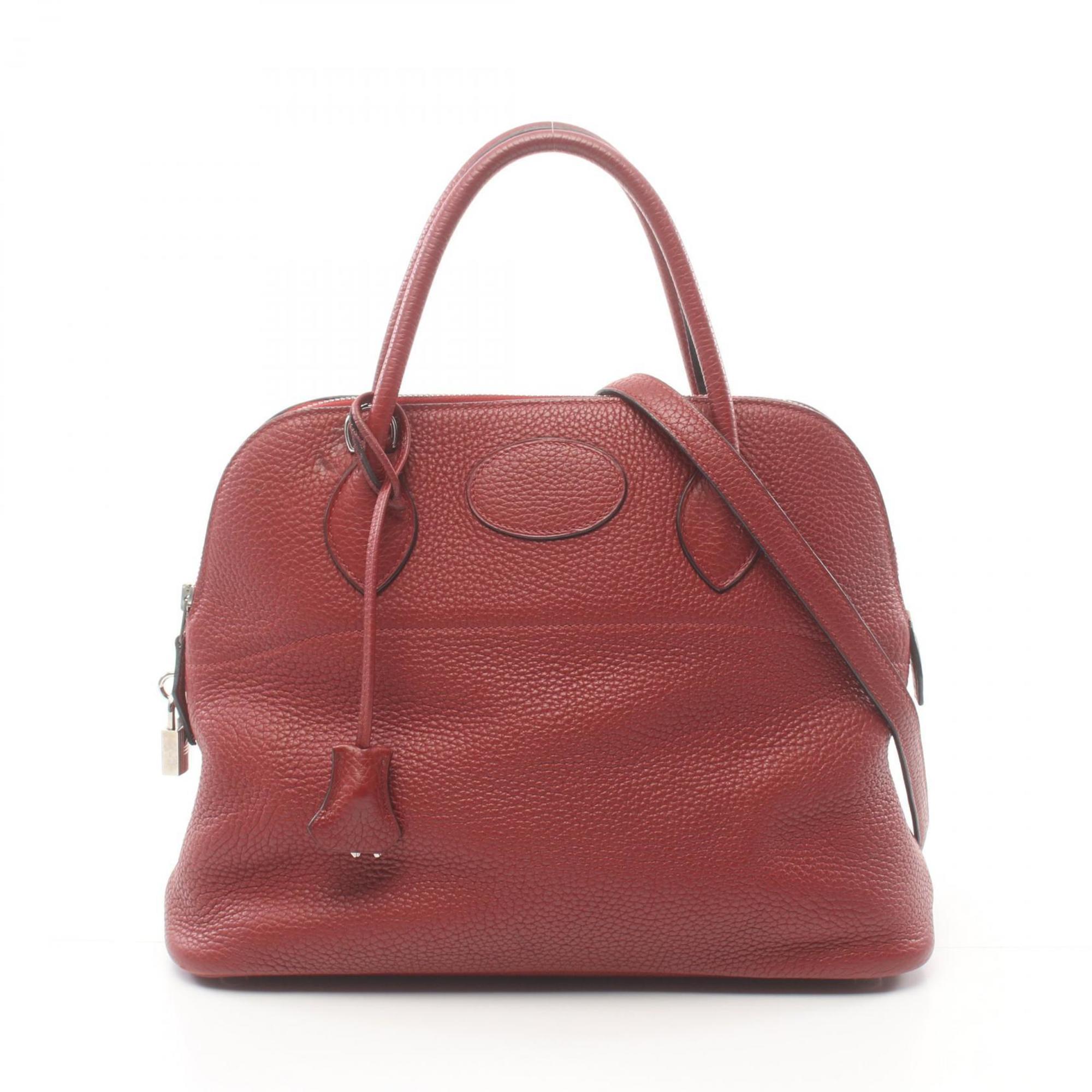 Hermès Bolide Burgundy Leather Handbag 