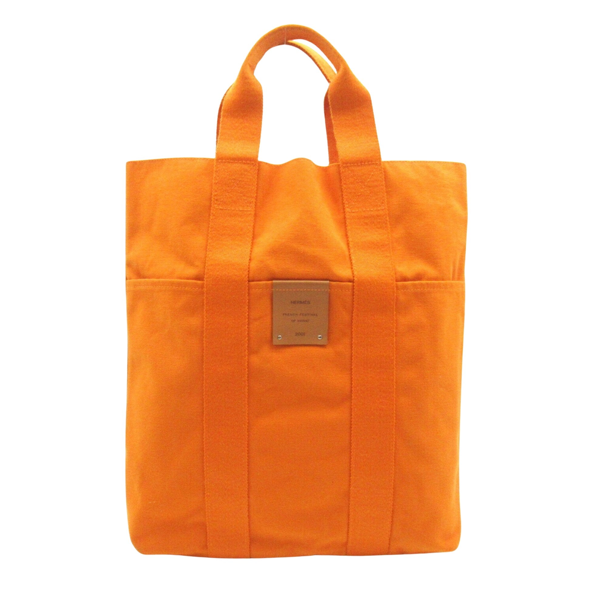 Hermès Fourre tout Orange Cotton Tote Bag