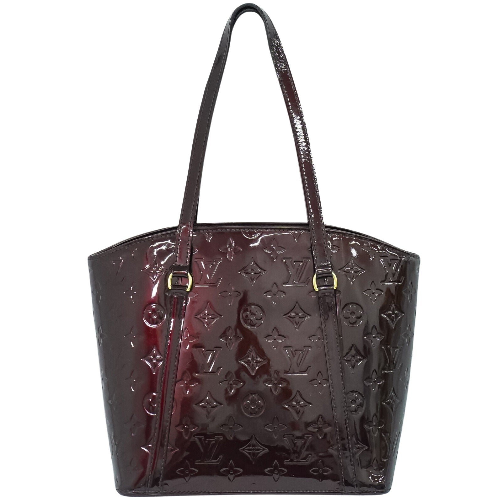 Louis Vuitton Avalon Burgundy Patent Leather Tote Bag