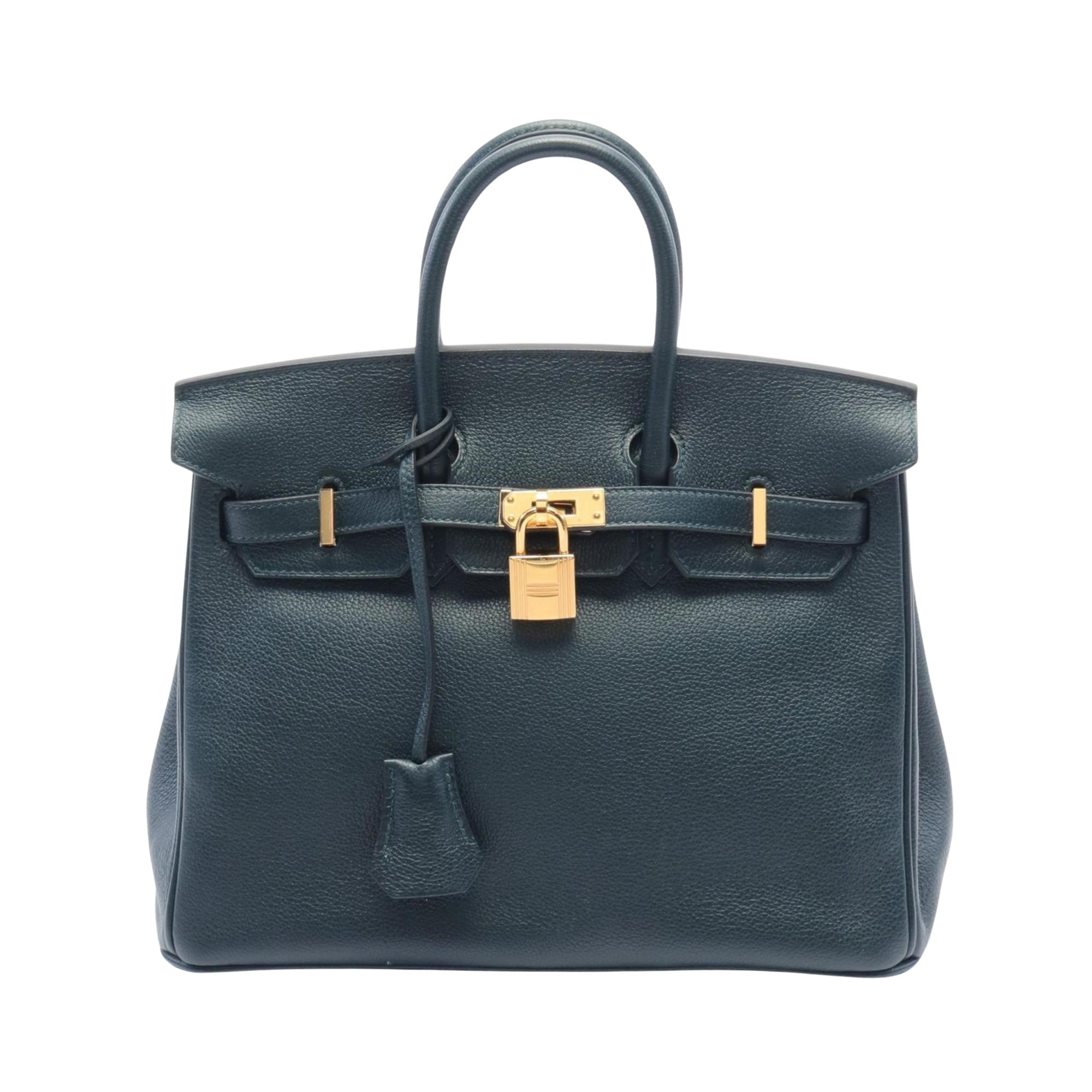 Hermès Kelly 25 Navy Leather Handbag 