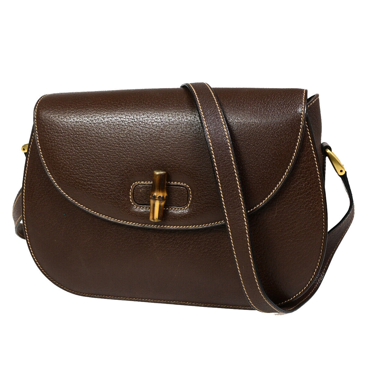 Gucci Bamboo Brown Leather Shoulder Bag