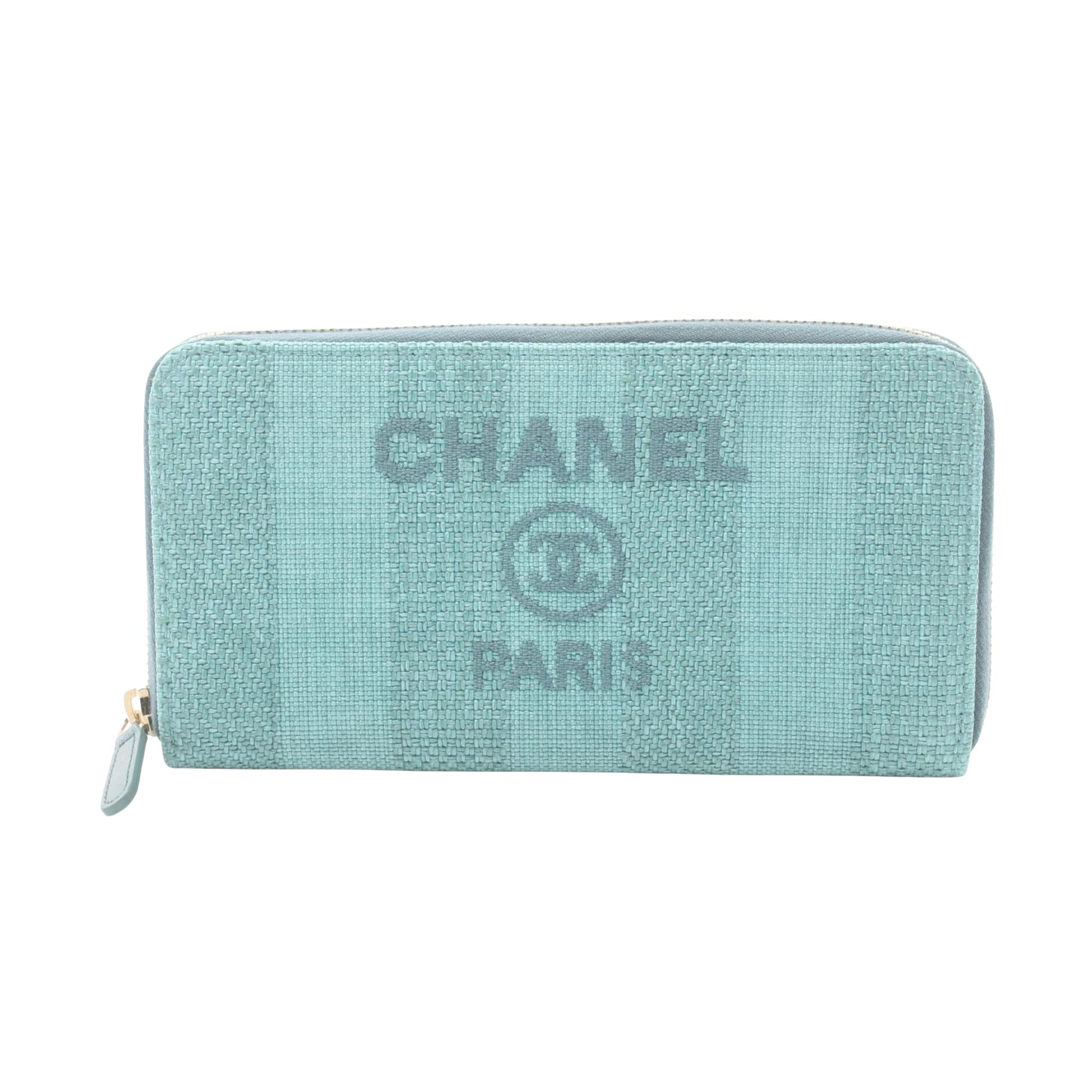 Chanel Deauville Blue Canvas Wallet 