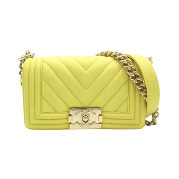 Chanel Boy Yellow Leather Shoulder Bag