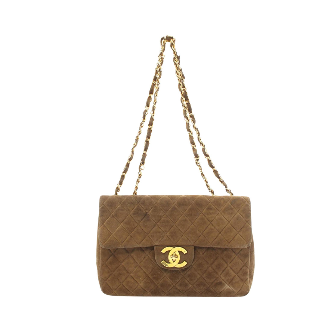 Chanel Timeless Khaki Suede Shoulder Bag