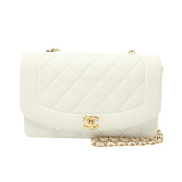 Chanel Diana White Leather Shoulder Bag