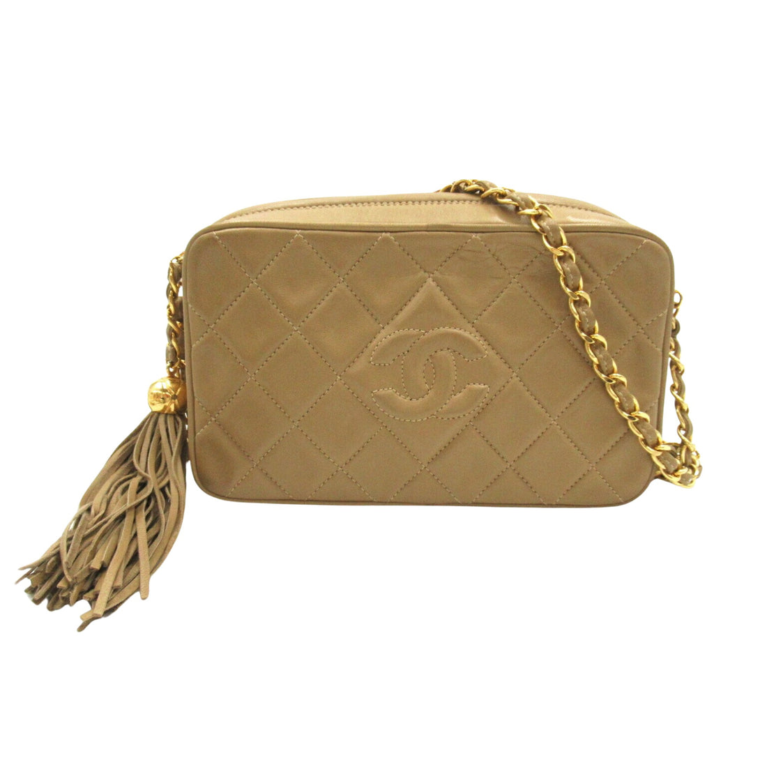 Chanel Camera Beige Leather Shopper Bag