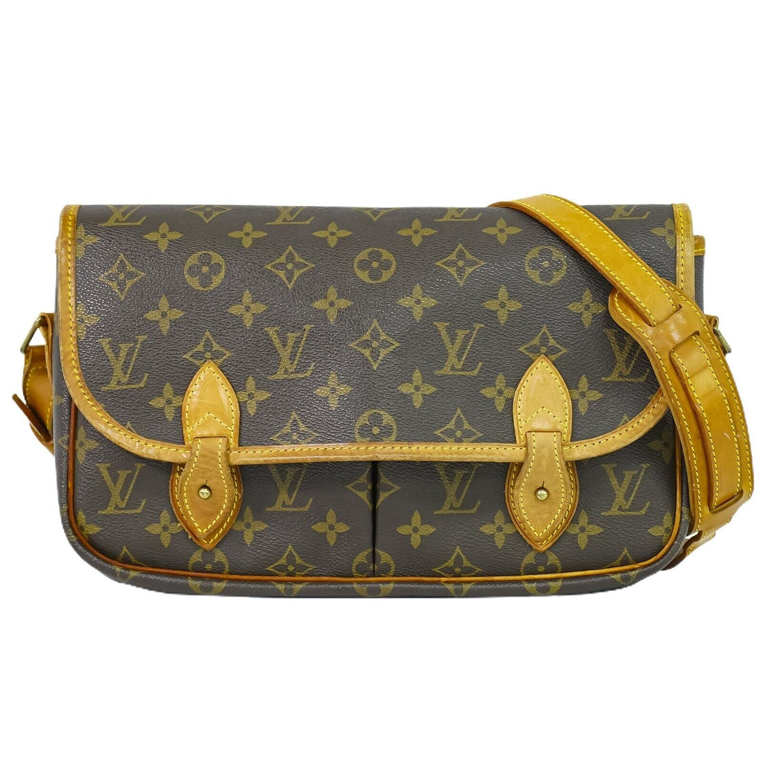 Louis Vuitton Gibeciere Brown Canvas Handbag 