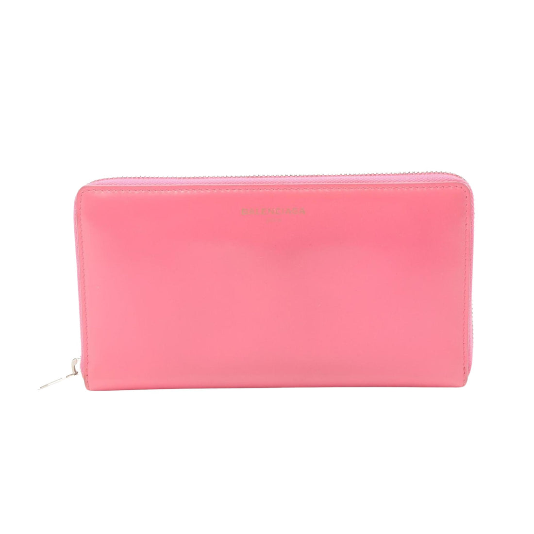 Balenciaga Continental Zip Around Pink Leather Wallet 