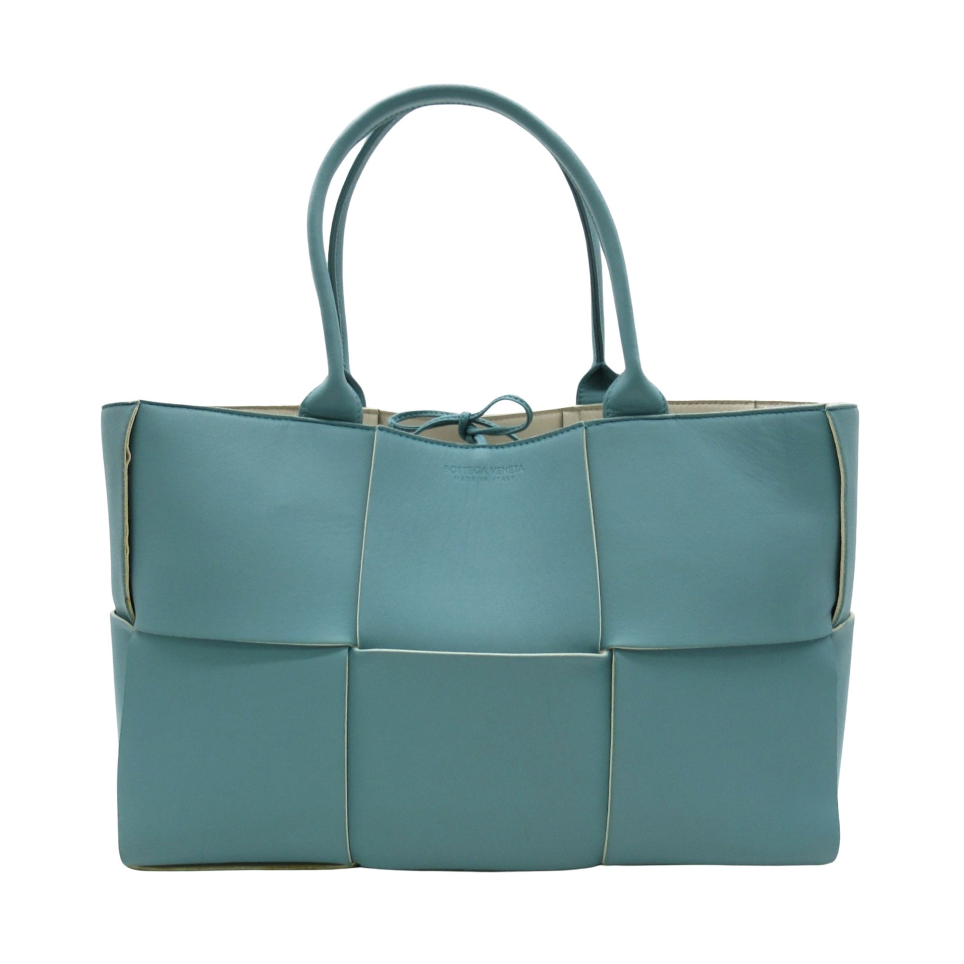 Bottega Veneta Cassette Blue Leather Tote Bag