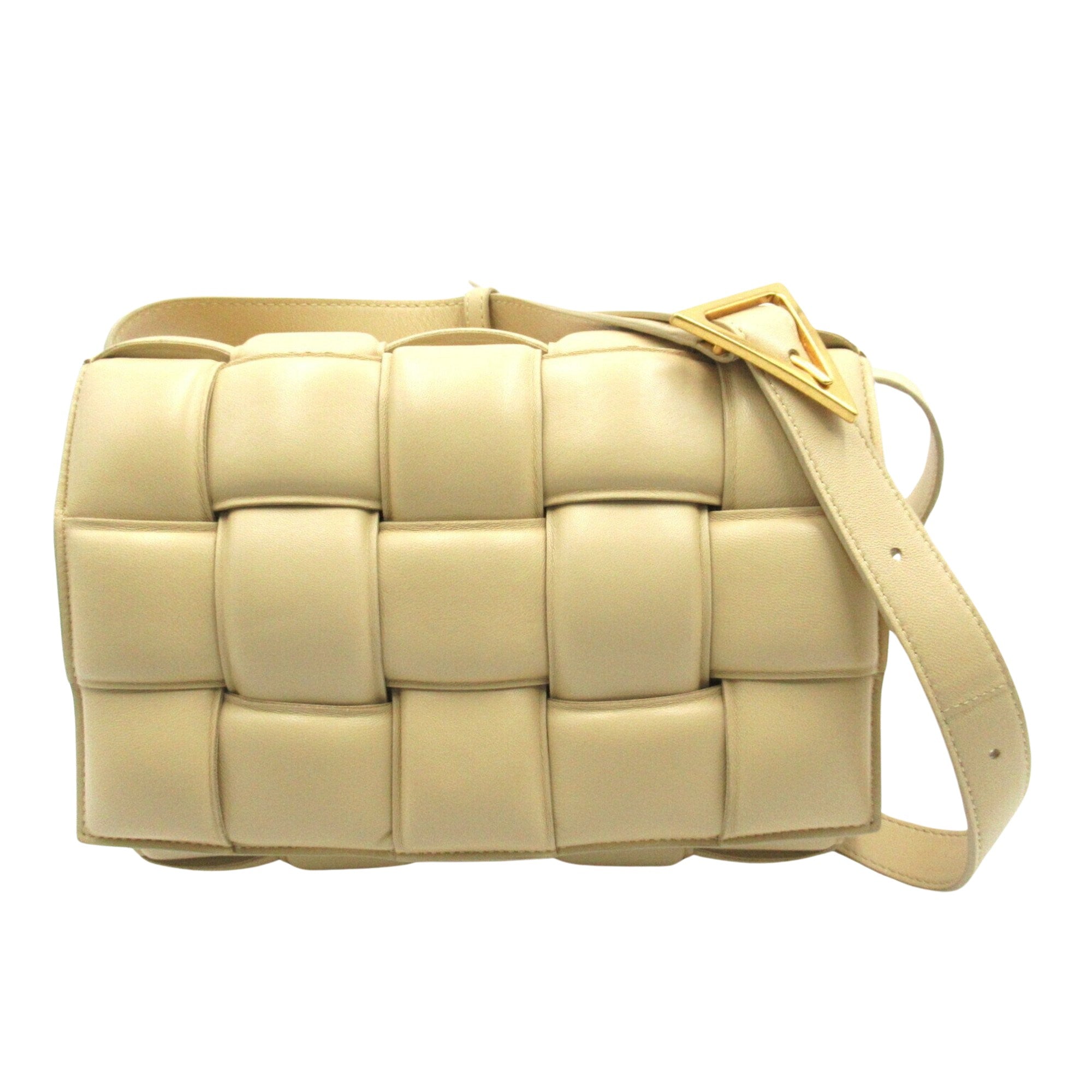 Bottega Veneta Padded Beige Leather Shoulder Bag