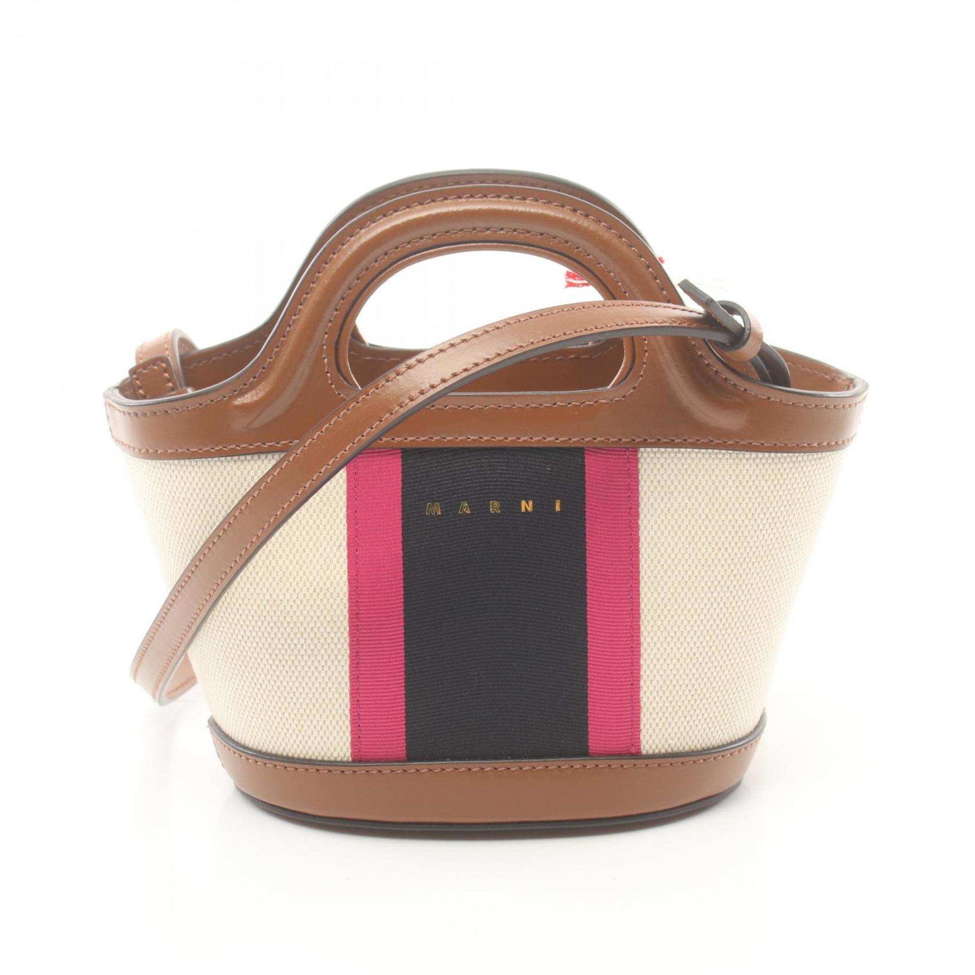 Marni TROPICALIA Brown Canvas Handbag 