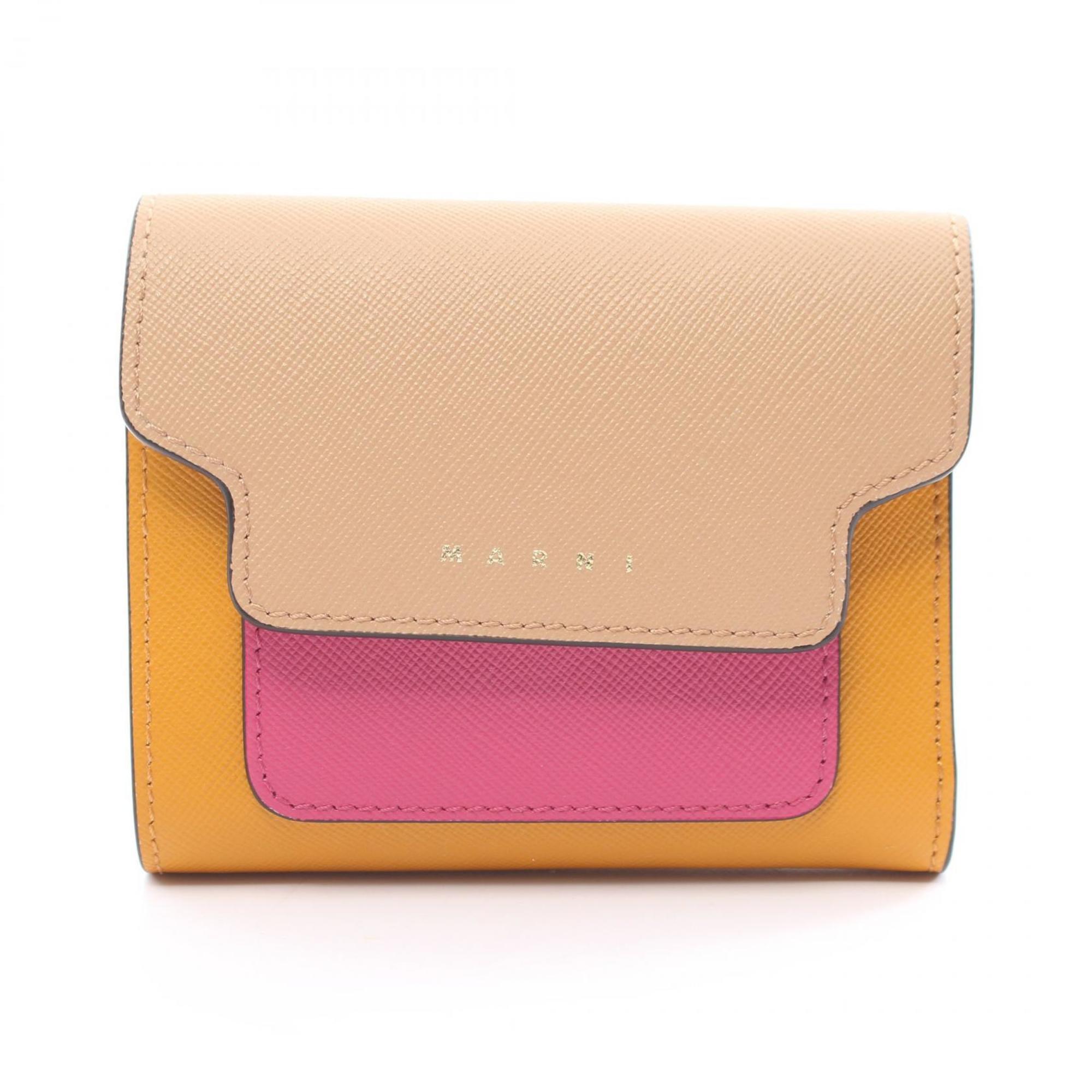 Marni Saffiano Yellow Leather Wallet 